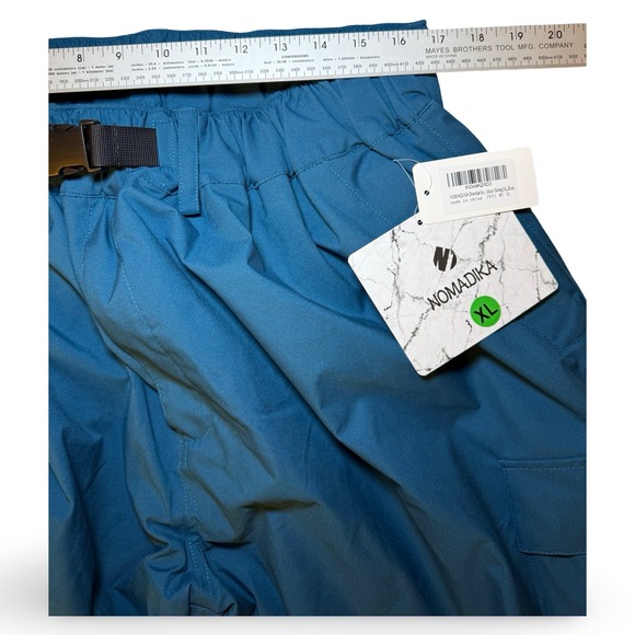 Nomadika Oversize Snowboard Ski Pants Blue Cargo XL Built-in Belt Zipper Vents - Picture 3 of 12